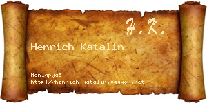 Henrich Katalin névjegykártya